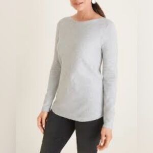 CHICOS Light Blue bateau neck long sleeve sweater size XL